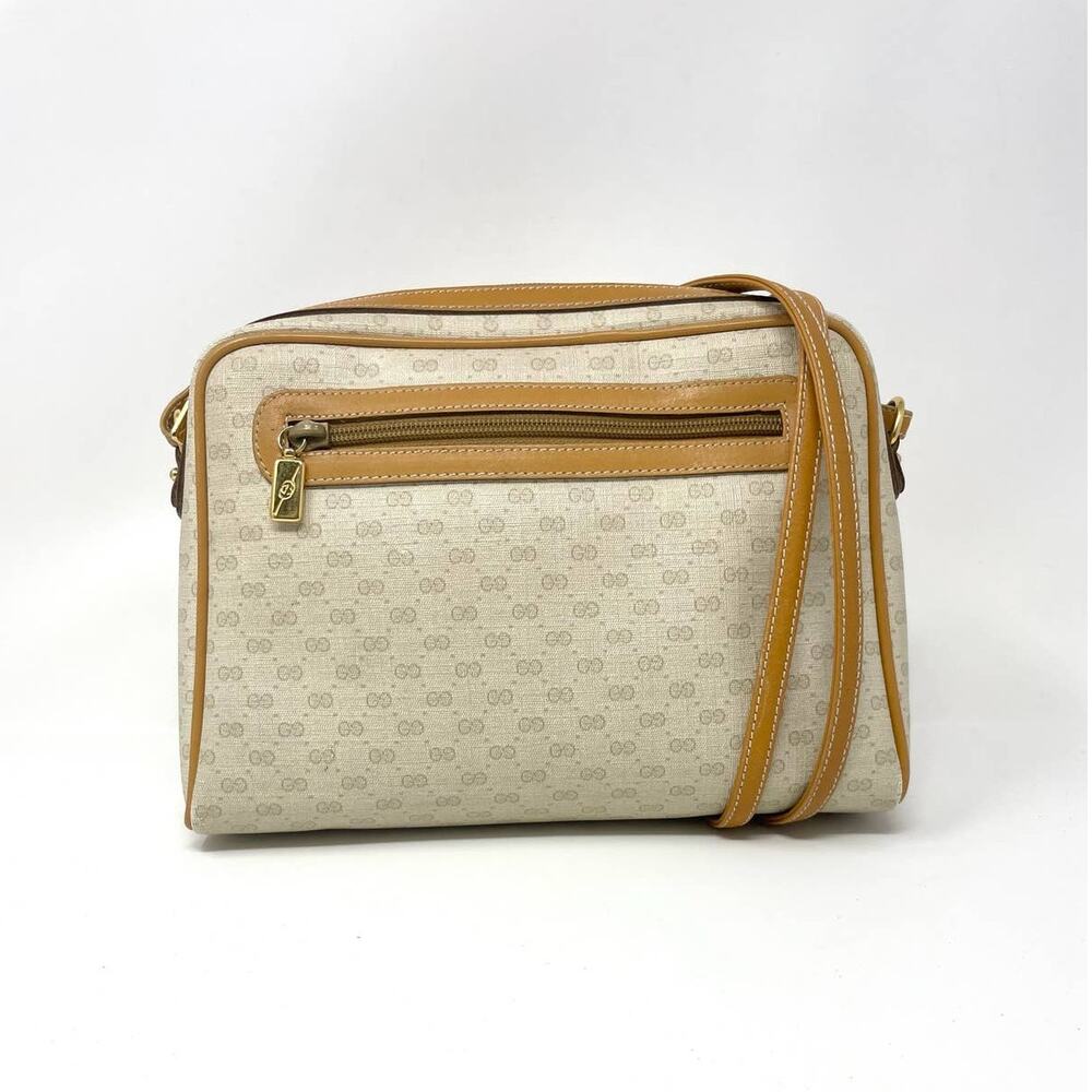 Gucci Micro GG Vintage Monogram Shoulder Bag Crossbody Coated Canvas Leather